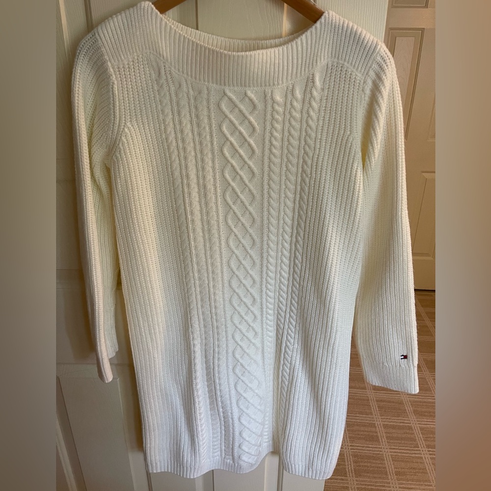 Tommy Hilfiger white cable knit sweater dress